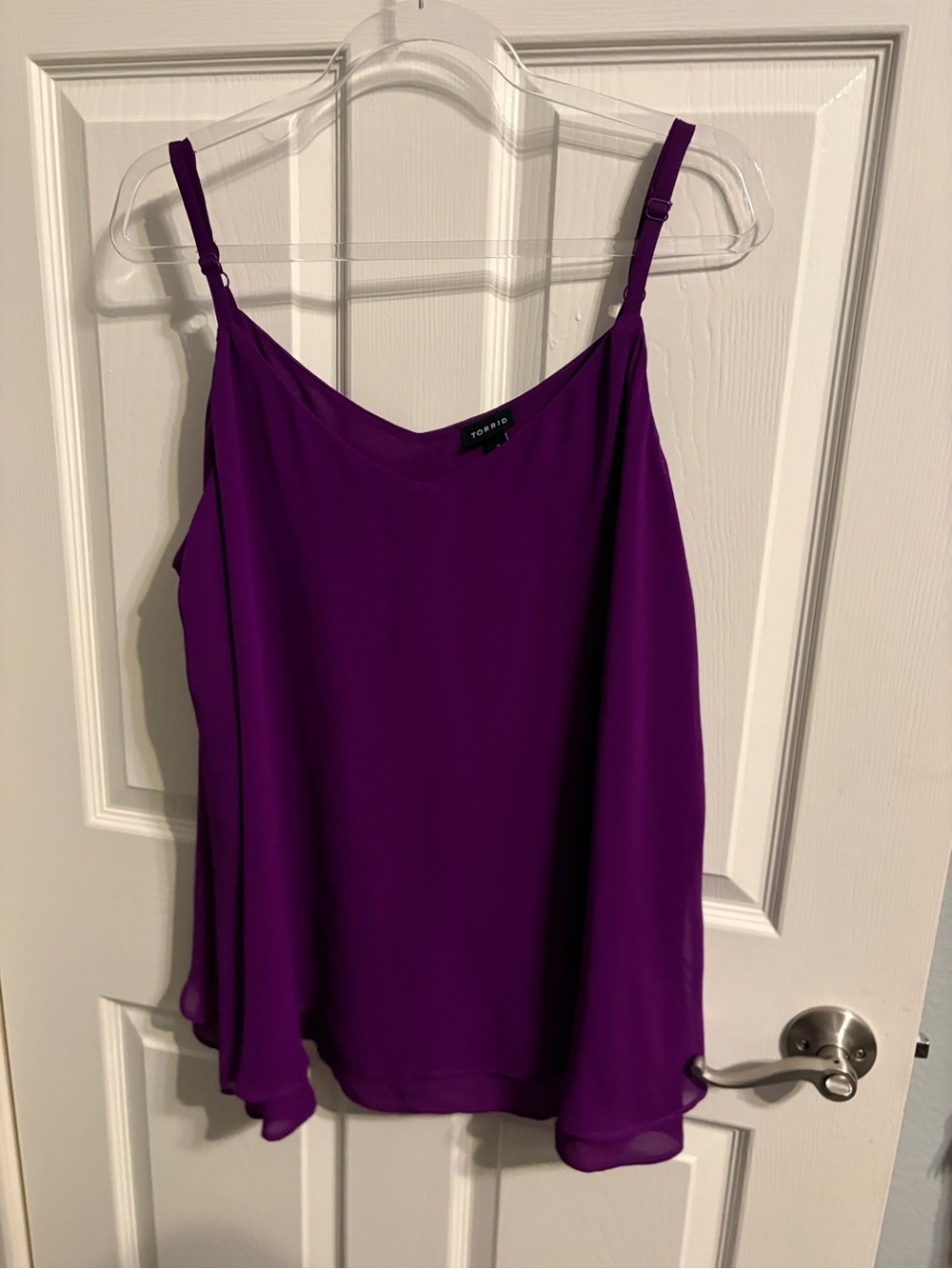 439- torrid Violet Chiffon Adjustable Strap Cami